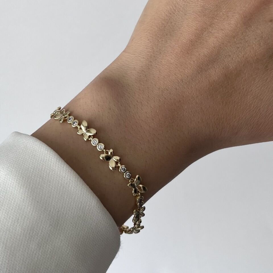 Xuping Taşlı Kelebek Model Bileklik