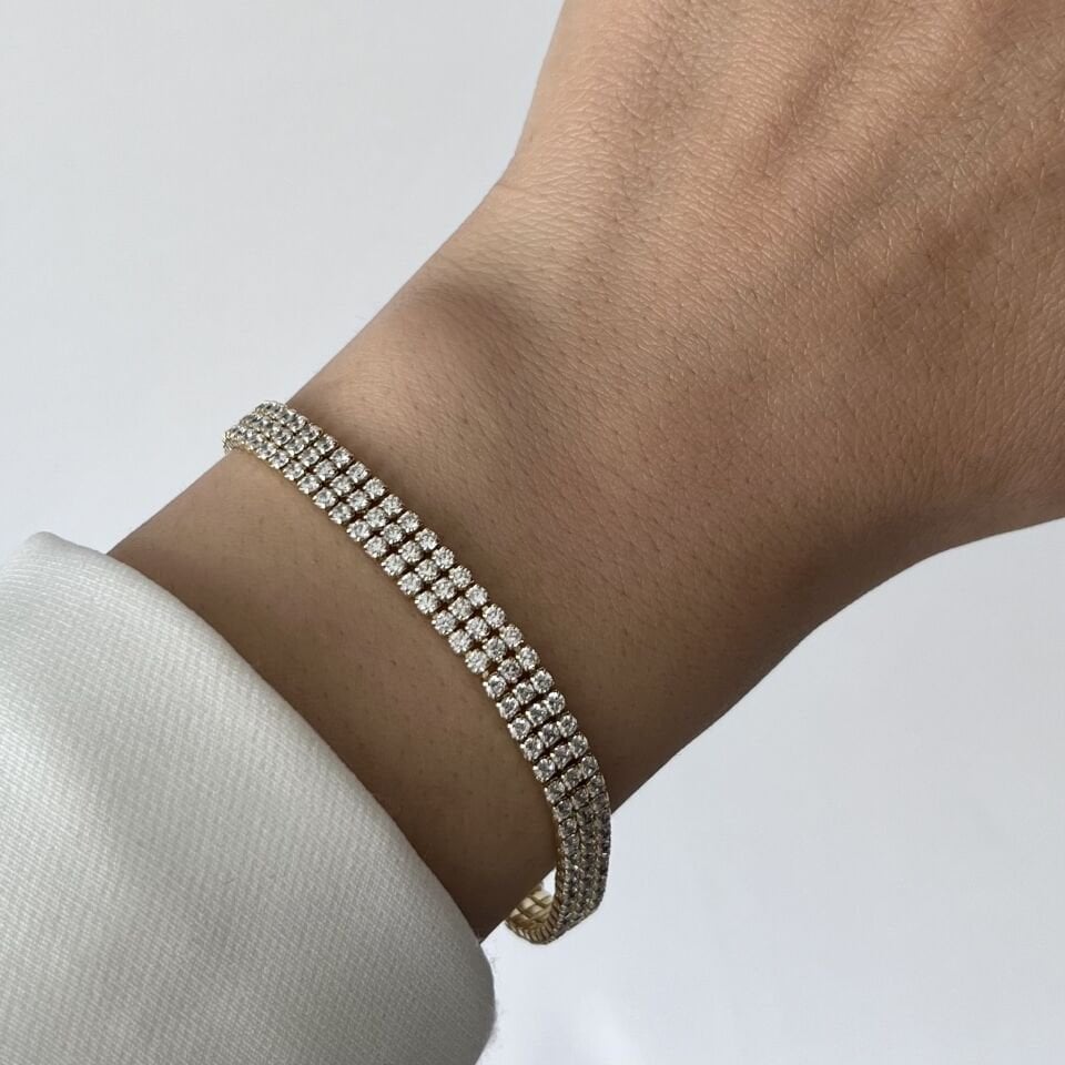 Gold Üç Sıra Suyolu Xuping Bileklik