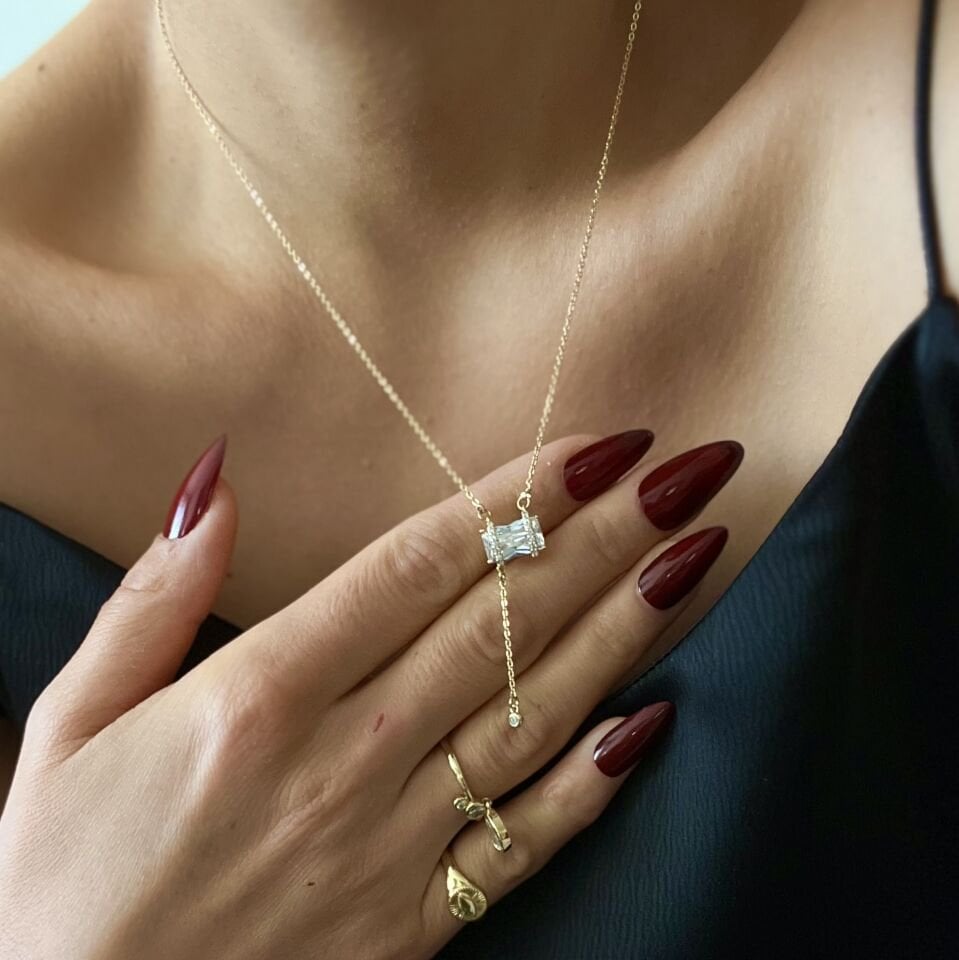 Baget Taşlı Sallantılı Xuping Kolye