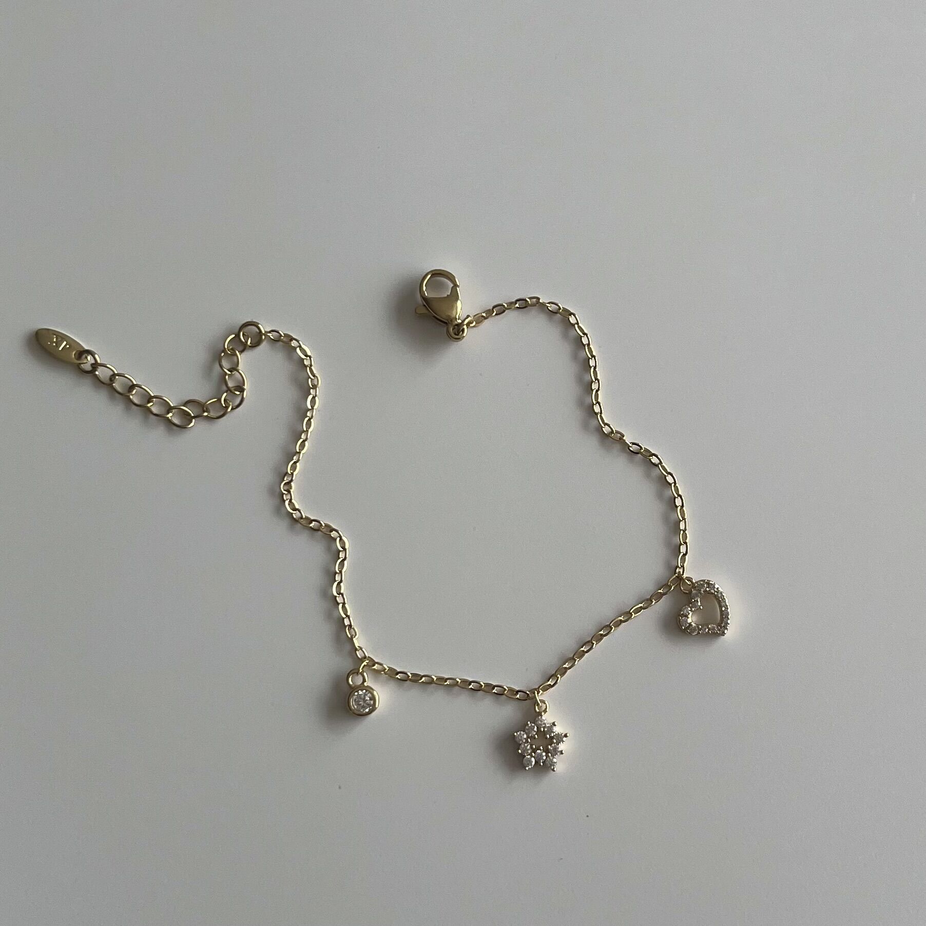 Taşlı Kalpli Kar Taneli Xuping Bileklik