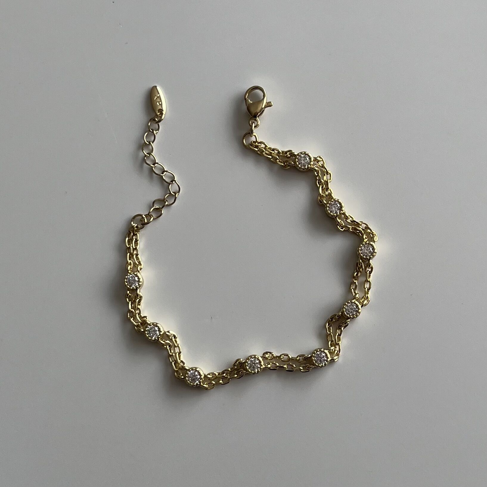 Yuvarlak Taşlı Zincirli Xuping Bileklik