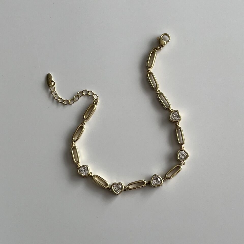 Ataç Zincirli Kalpli Xuping Bileklik