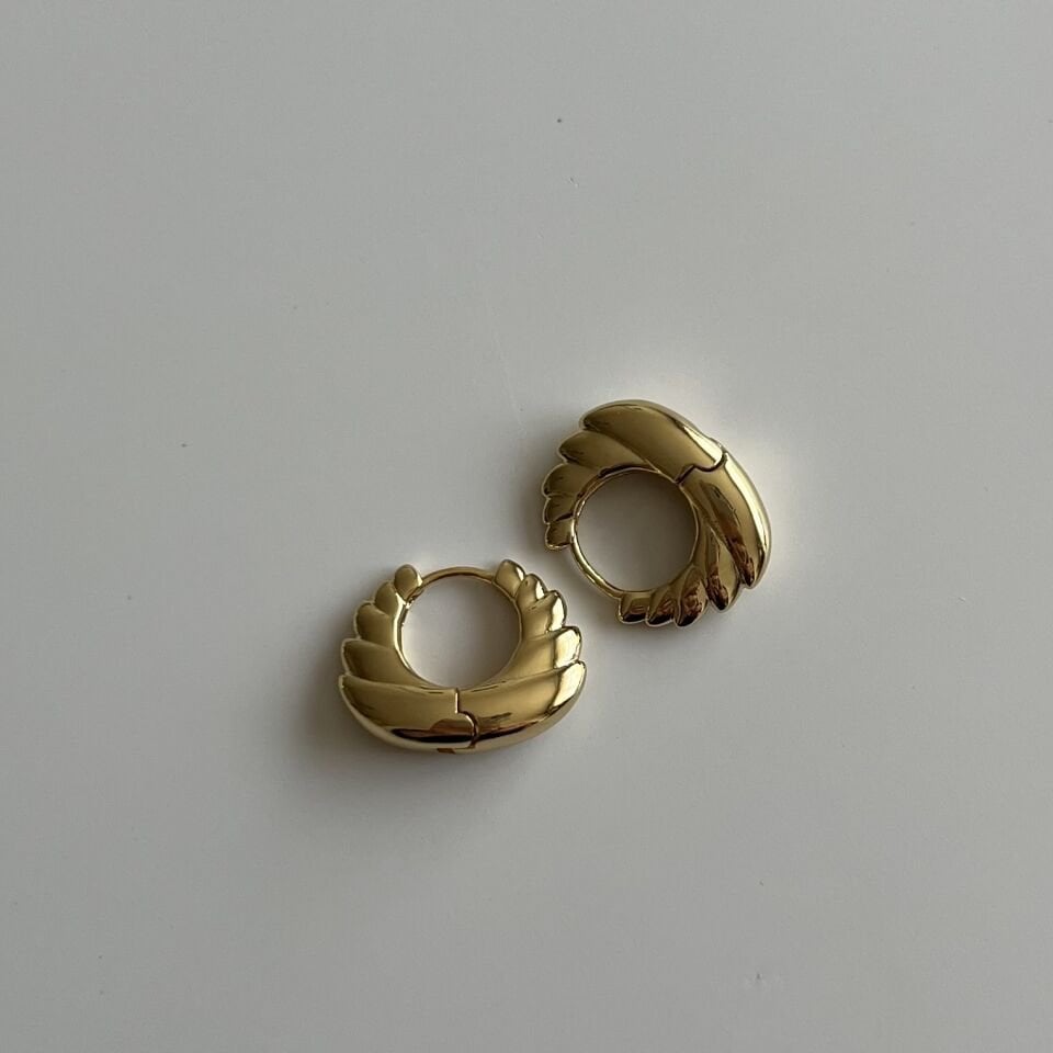 Çizgili Yassı Xuping Küpe