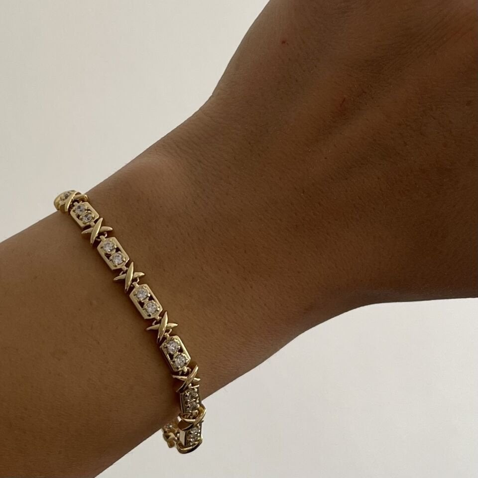 X Detay Taşlı Xuping Bileklik