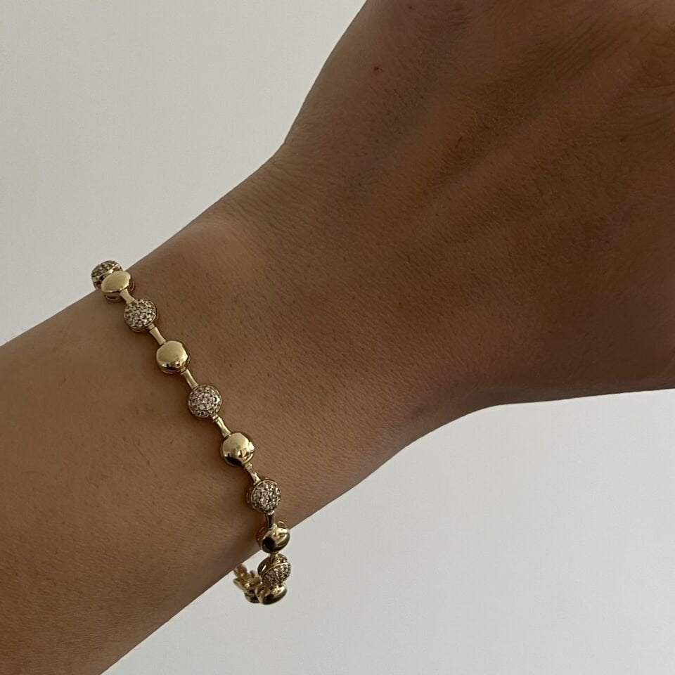 Yuvarlak Taneli Taşlı Xuping Bileklik