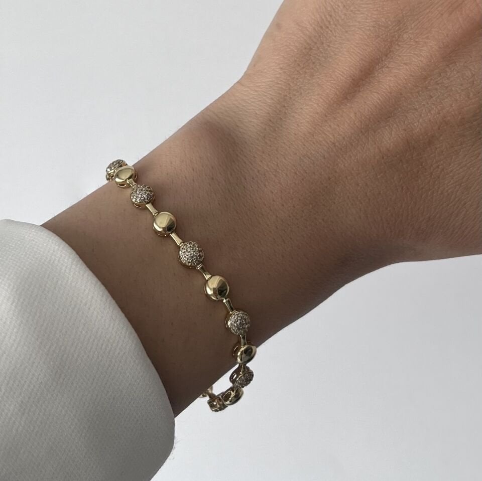 Yuvarlak Taneli Taşlı Xuping Bileklik