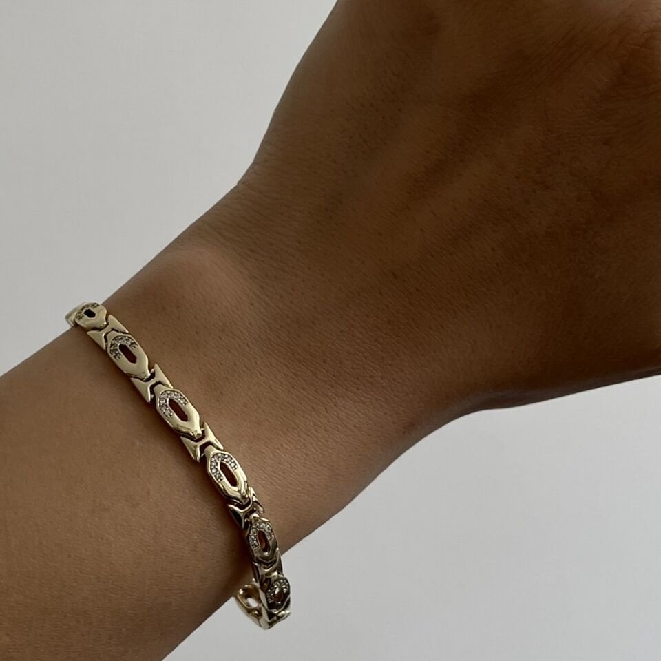 Taşlı Oval Desenli Xuping Bileklik