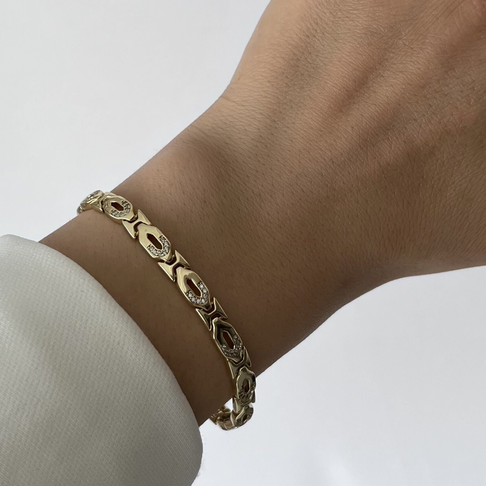 Taşlı Oval Desenli Xuping Bileklik