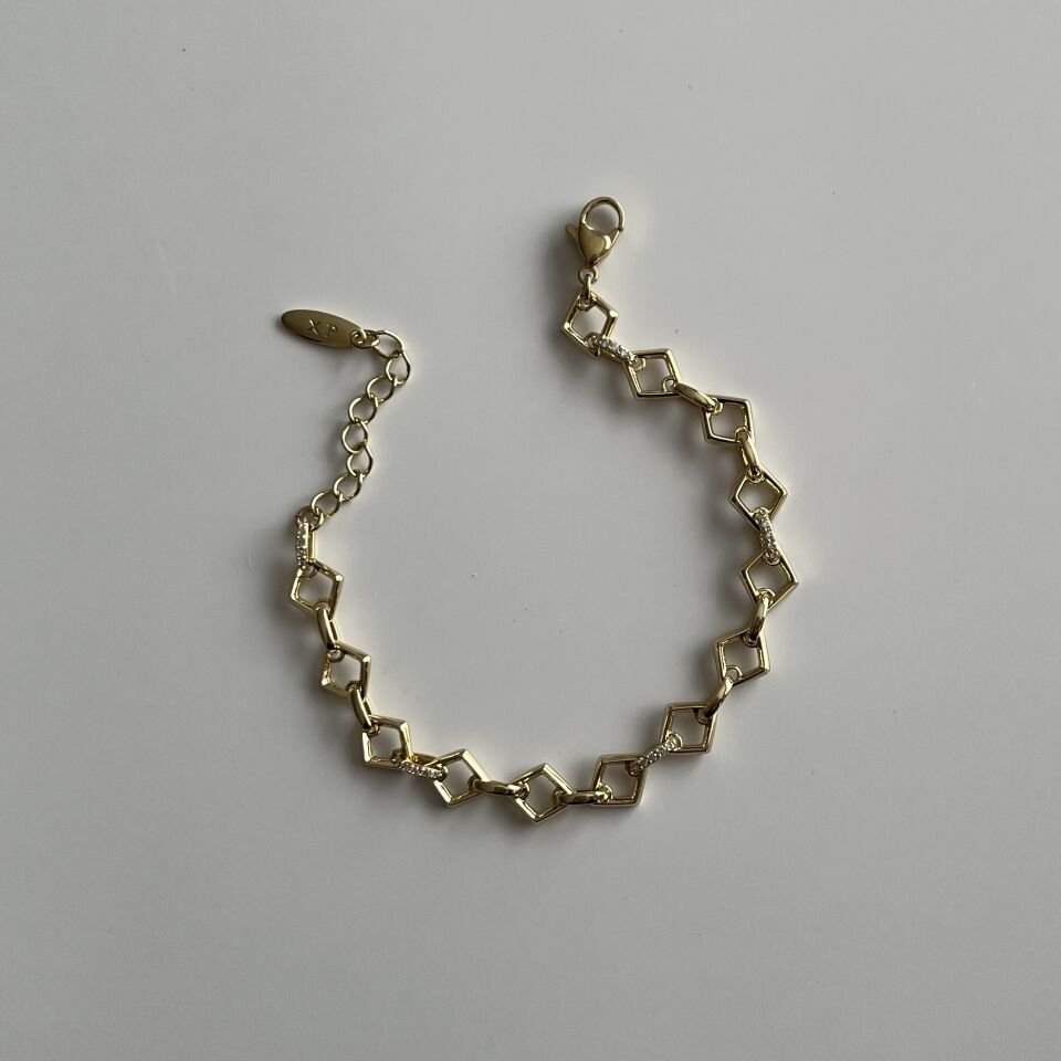 Üçgen Model Taşlı Şerit Detaylı Xuping Bileklik