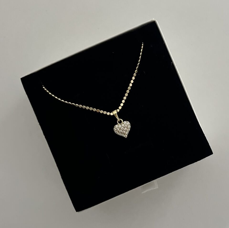 Minimal Taşlı Xuping Kalp Kolye