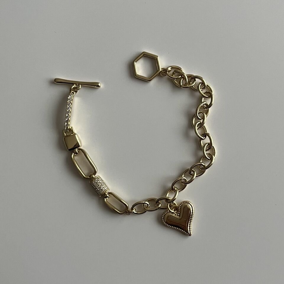 Kalpli Taş Detaylı Xuping Bileklik