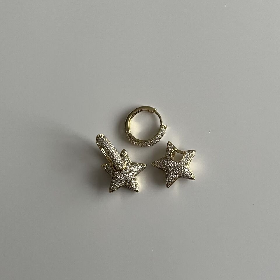 Taşlı Yıldız Xuping Küpe