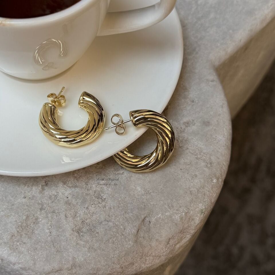 Desenli Xuping Tombul Halka Küpe