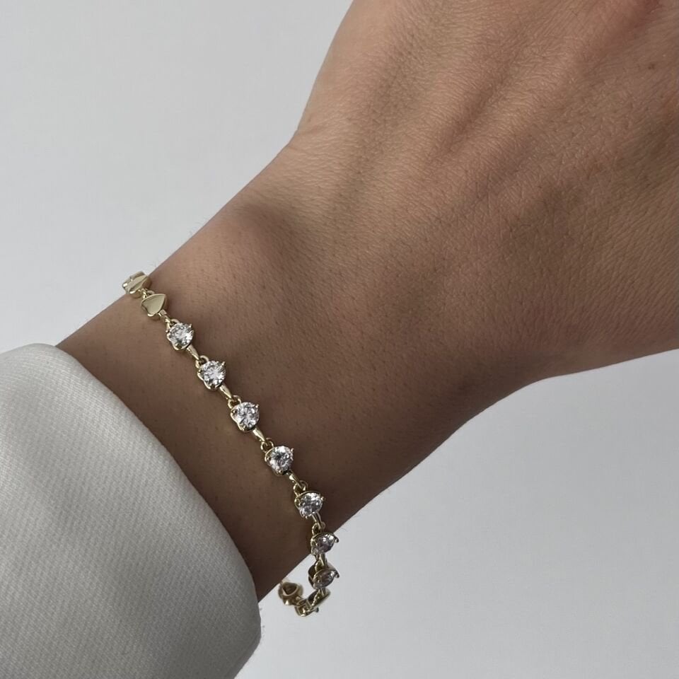 Taşlı Minimal Kalp Xuping Bileklik