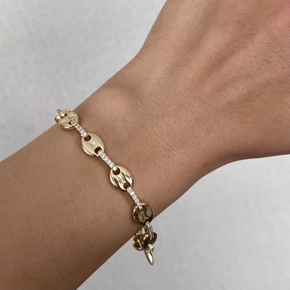 Taşlı Düğme Model Xuping Bileklik