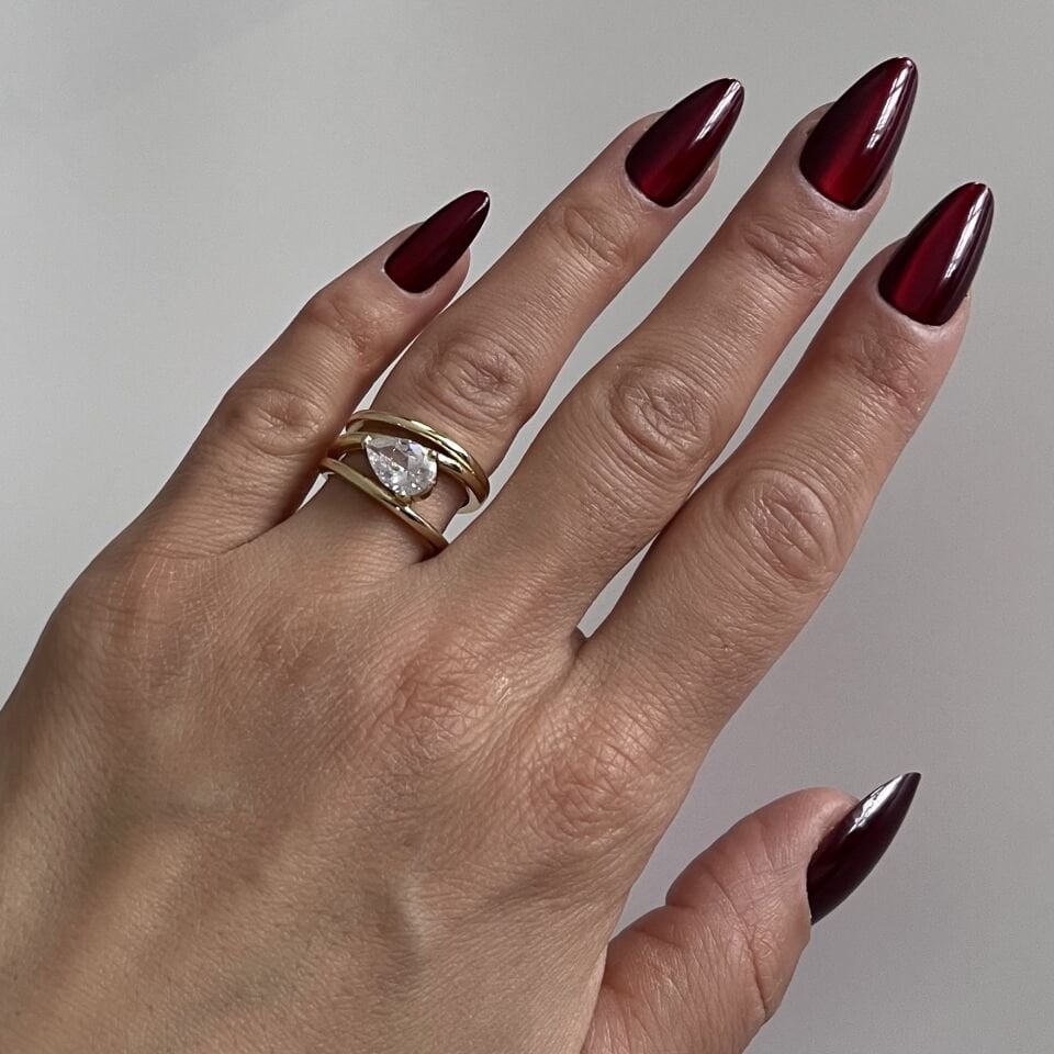 Ayarlanabilir Damla Taşlı Yüzük