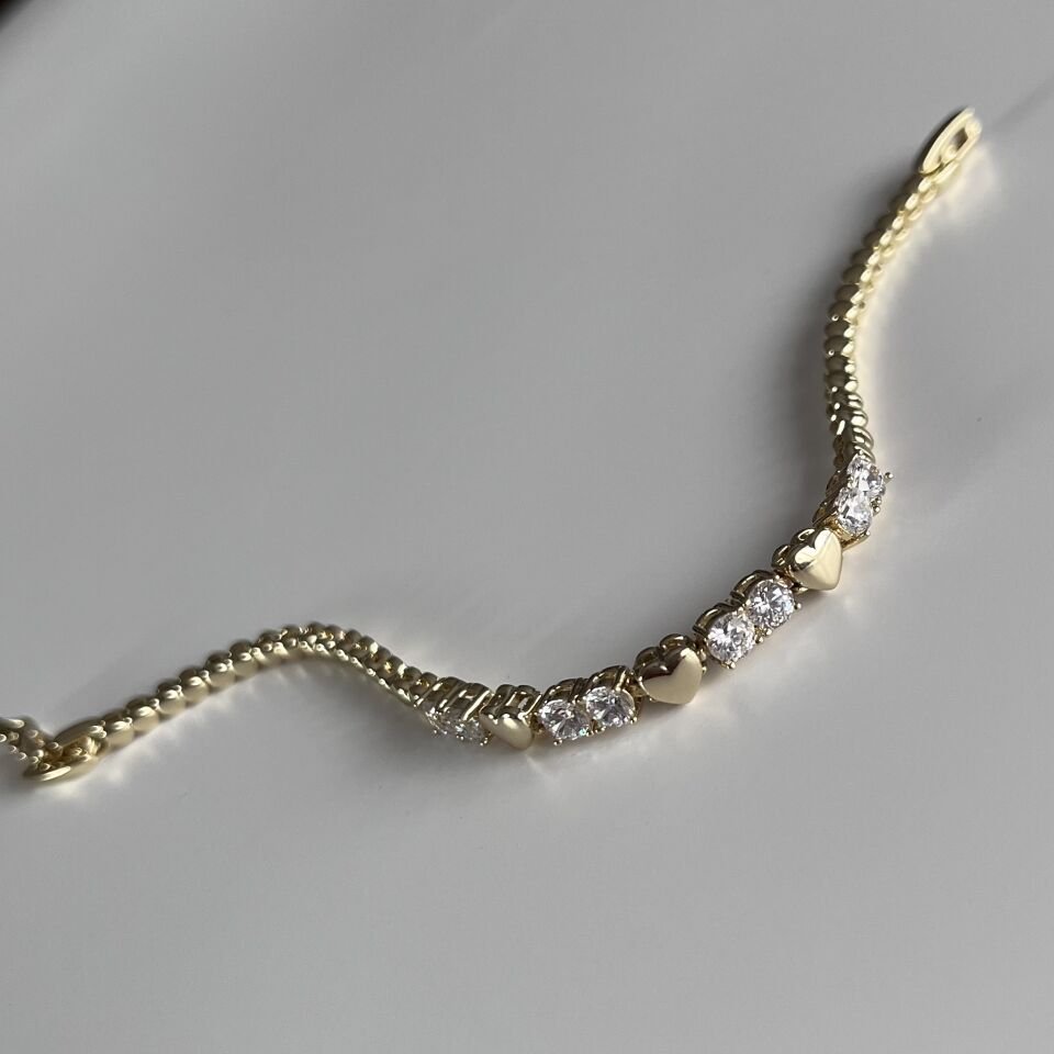 Taşlı Kalpli Xuping Bileklik