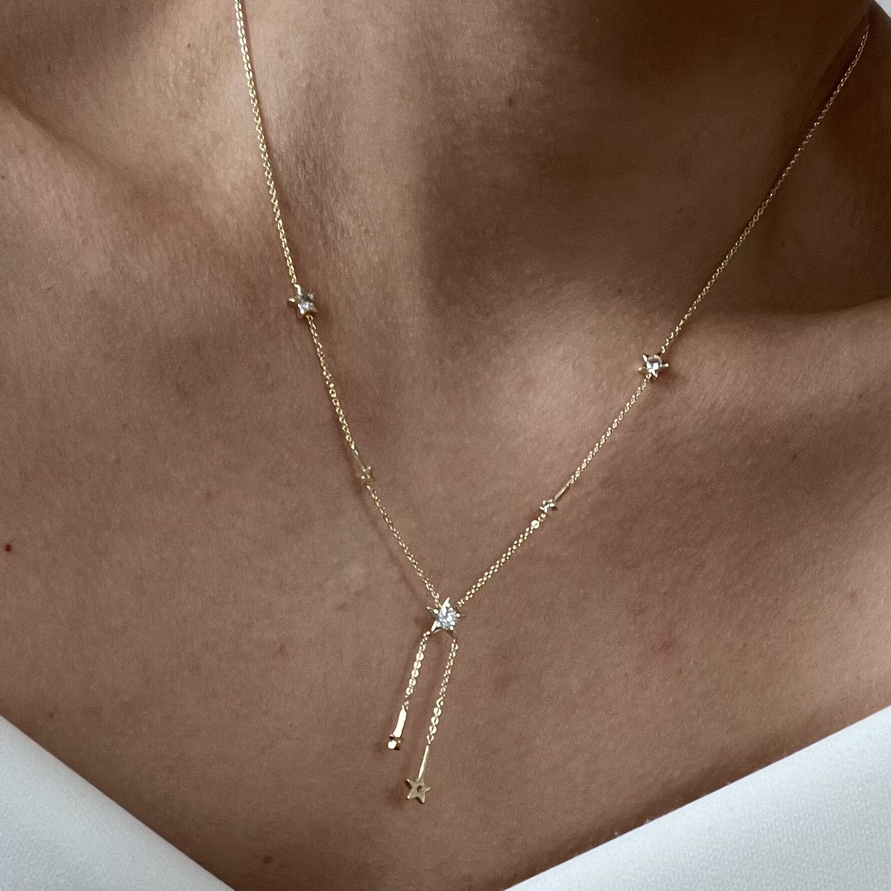 Altın Kaplama Sallantılı Yıldız Kolye