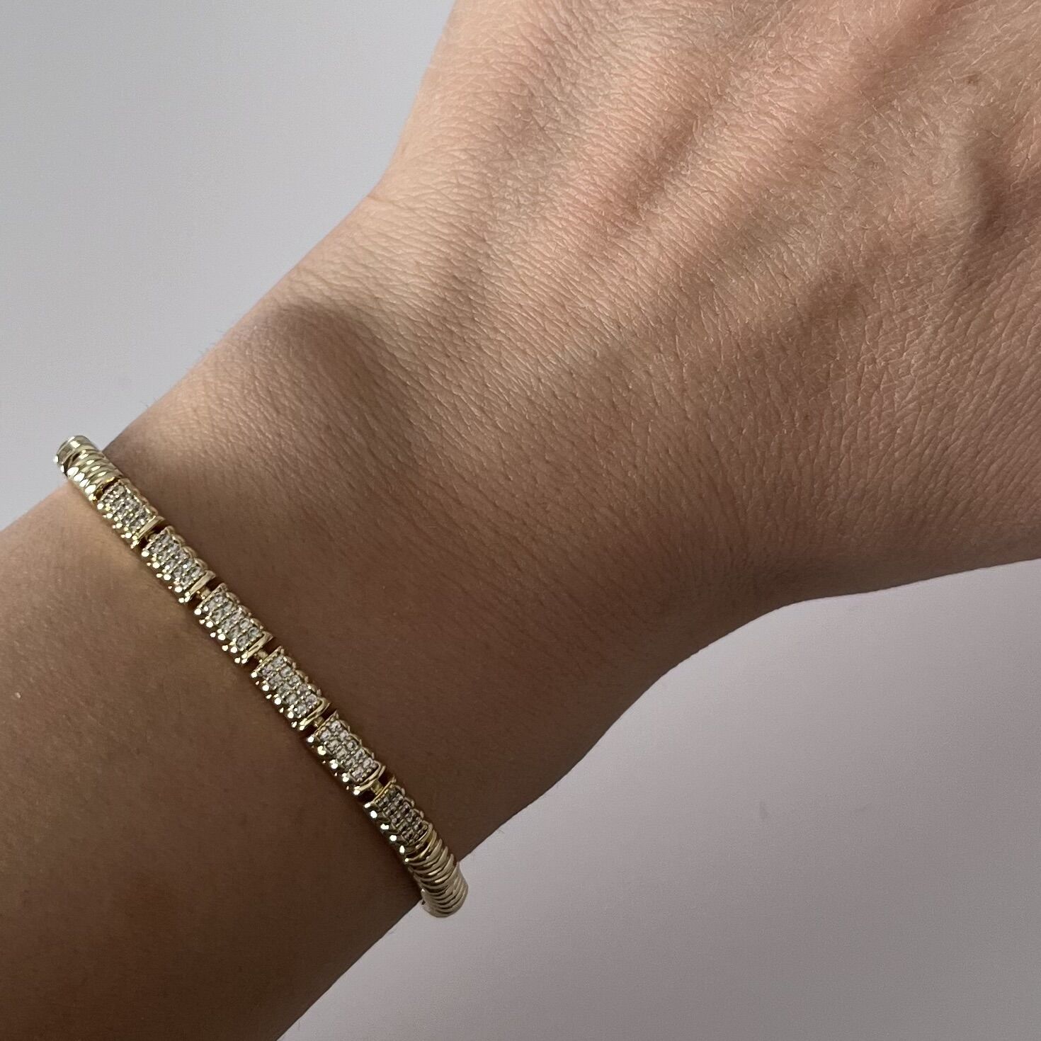 Taşlı Çizgili Desen Xuping Bileklik