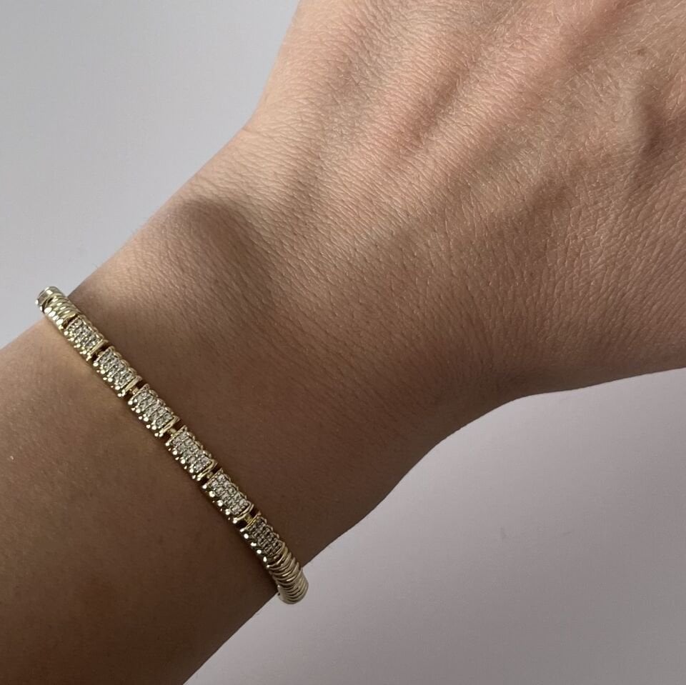 Taşlı Çizgili Desen Xuping Bileklik