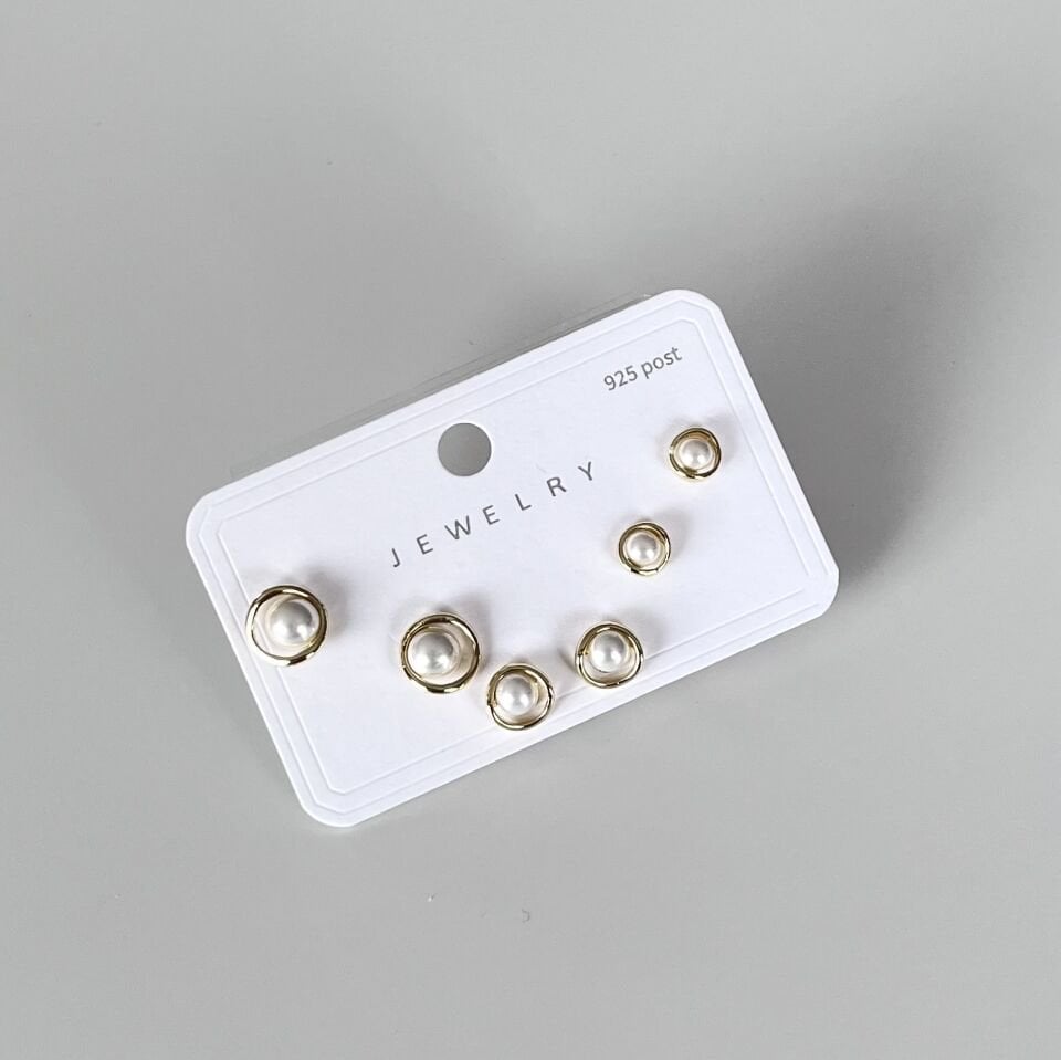 Vip İncili 6 lı Set Küpe