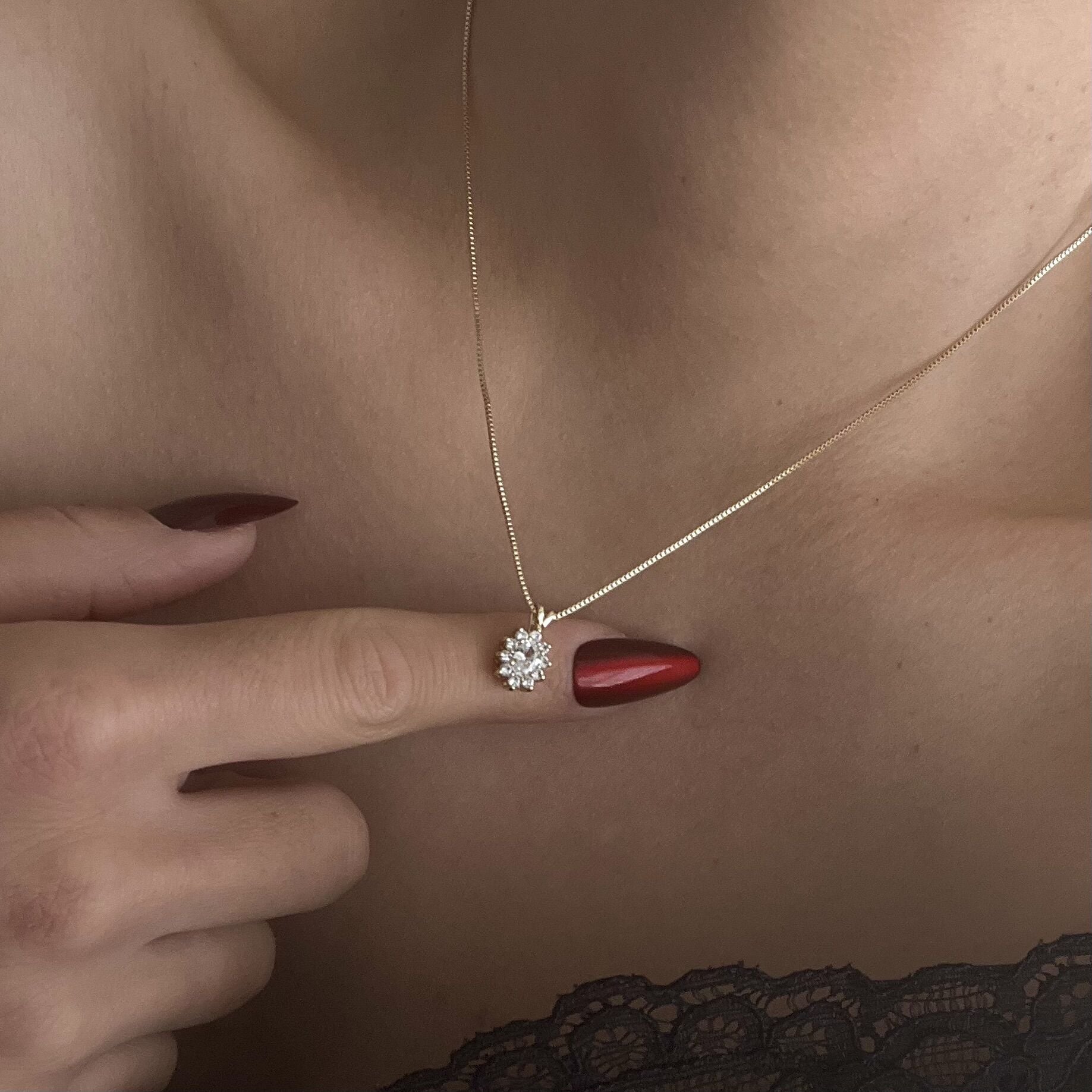 Taşlı Çiçek Xuping Kolye