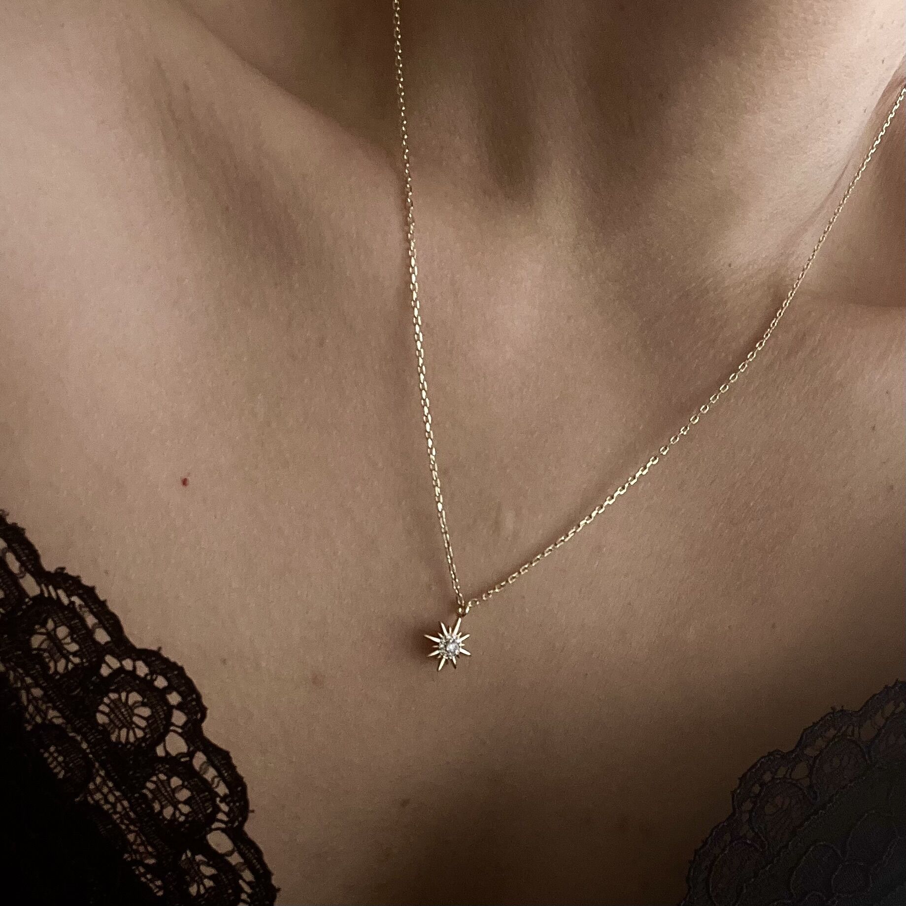 Minimal Kuzey Yıldızı Xuping Kolye