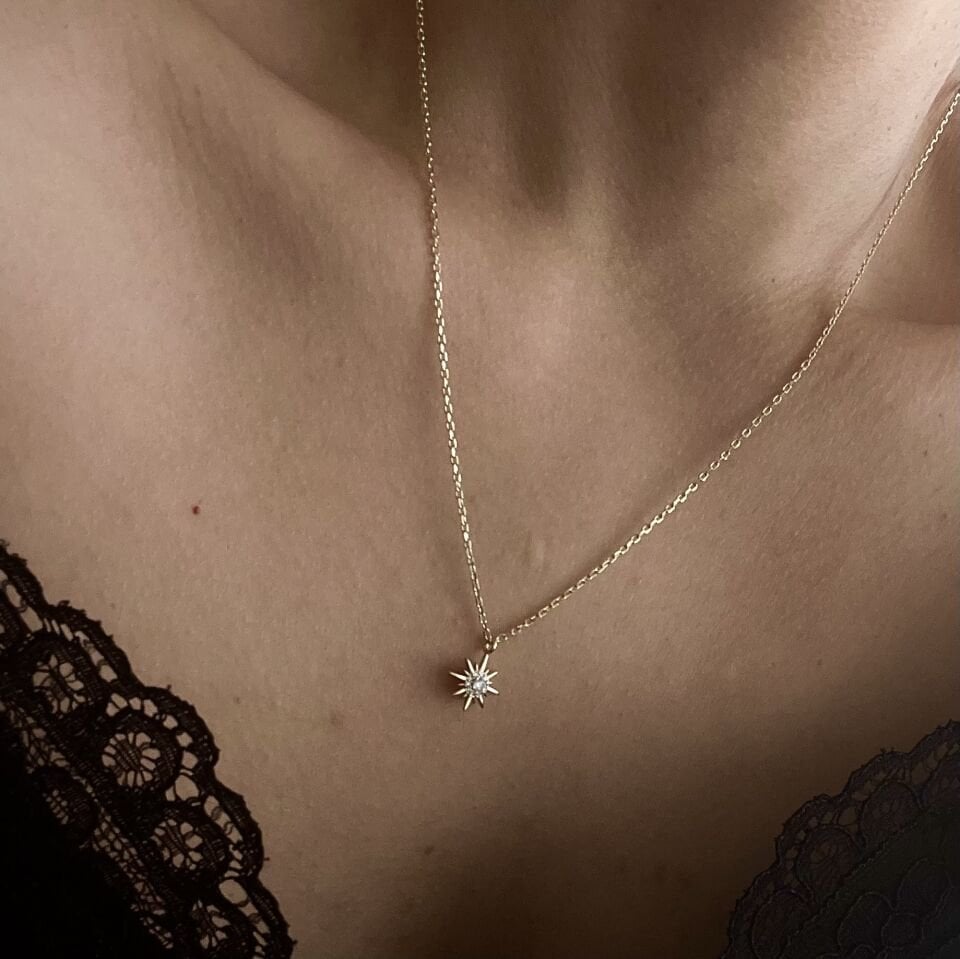 Minimal Kuzey Yıldızı Xuping Kolye