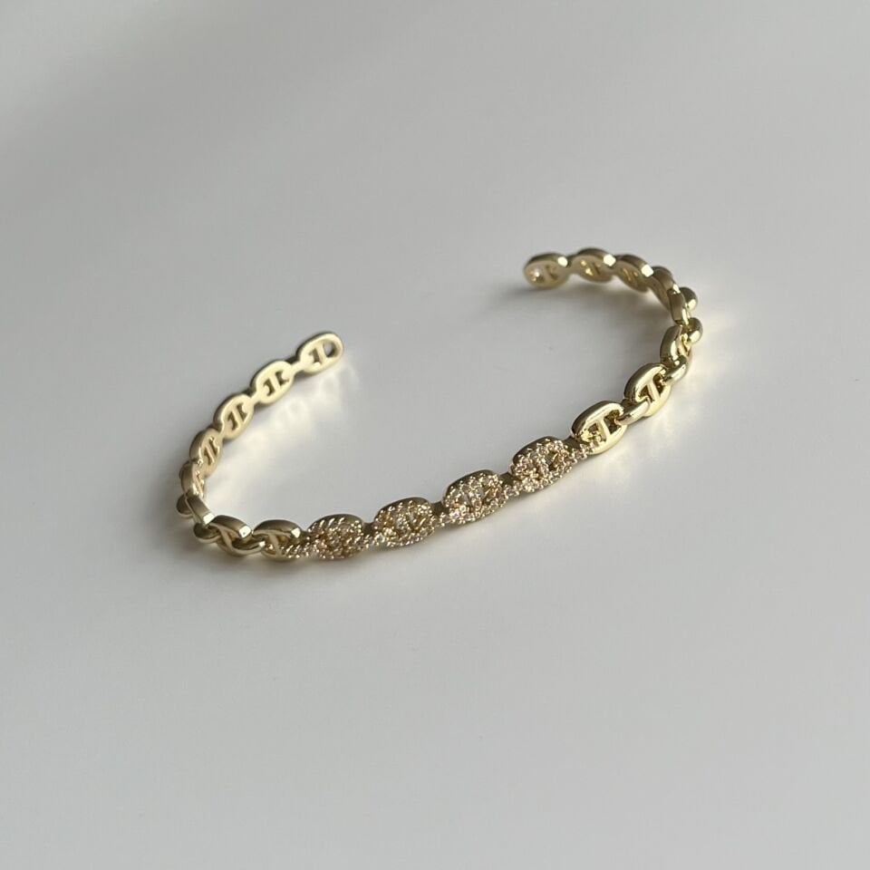 Altın Kaplama Taşlı Ayarlanabilir Düğme Model Bileklik