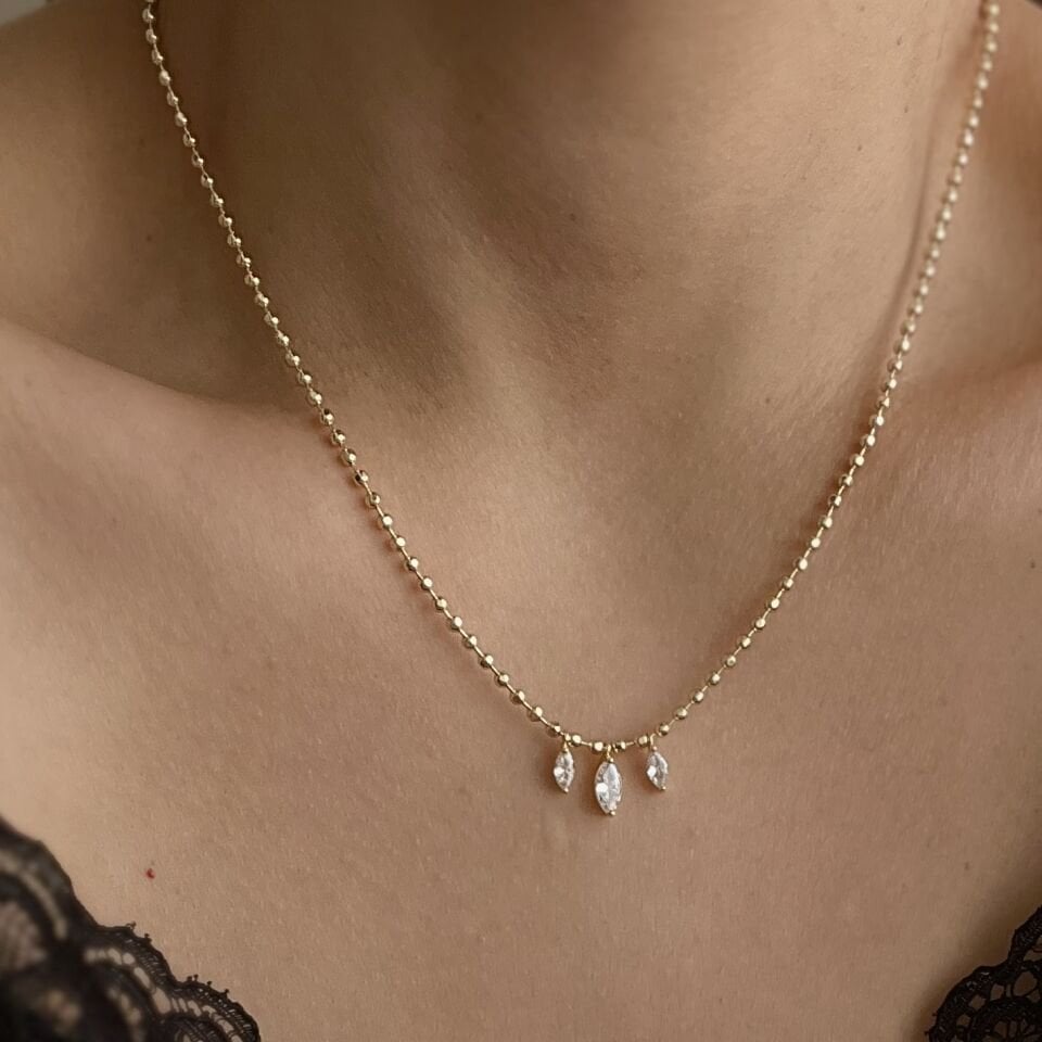 Altın Kaplama Çoklu Damla Kolye