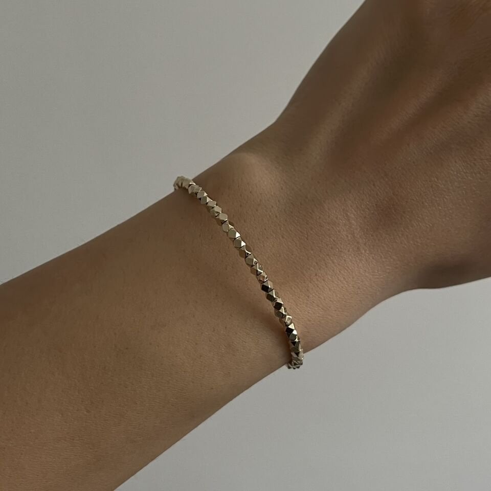 Altın Kaplama Ayarlanabilir Topçuklu Bileklik