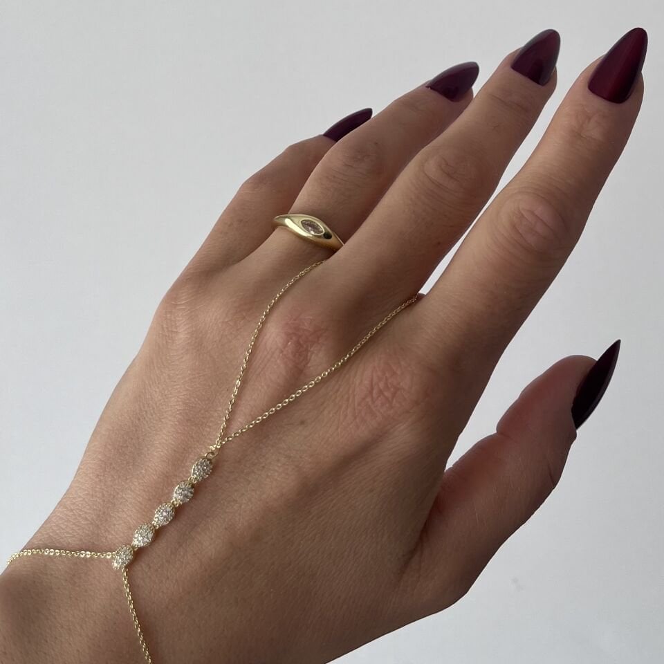 Vip Ayarlanabilir Oval Taşlı Yüzük