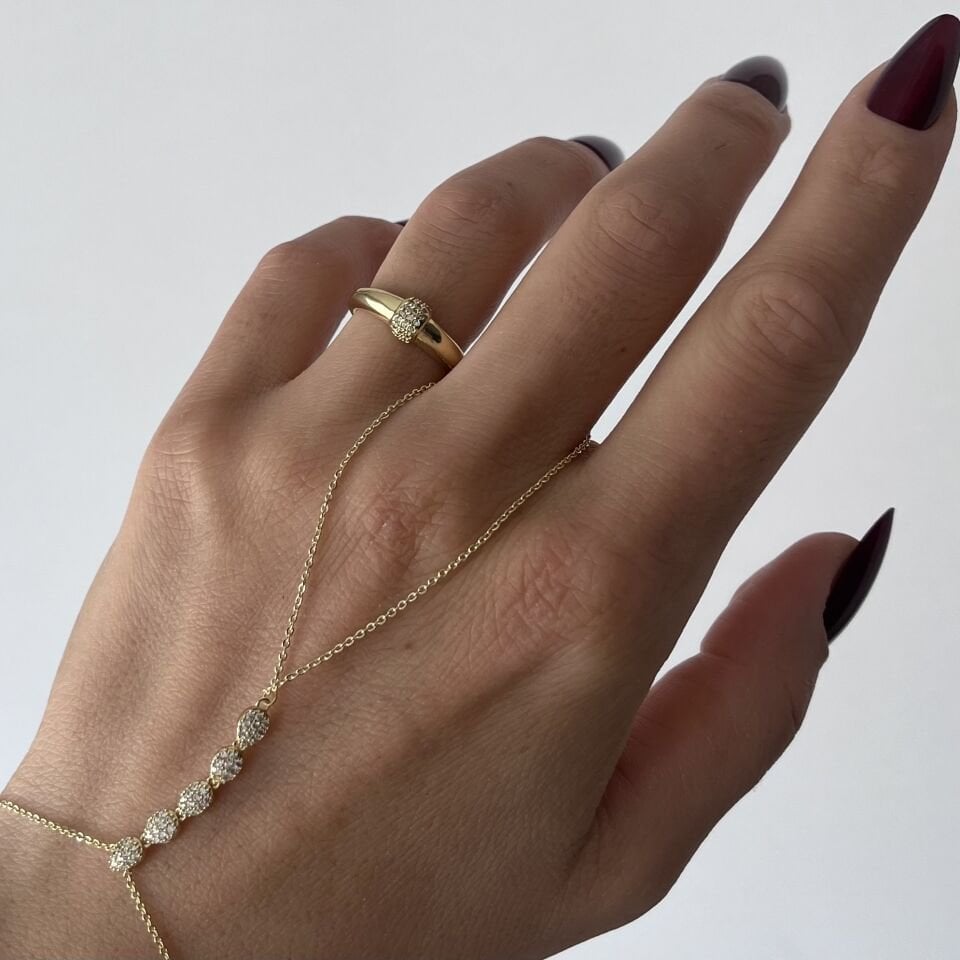 Vip Silindir Taşlı Ayarlanabilir Yüzük