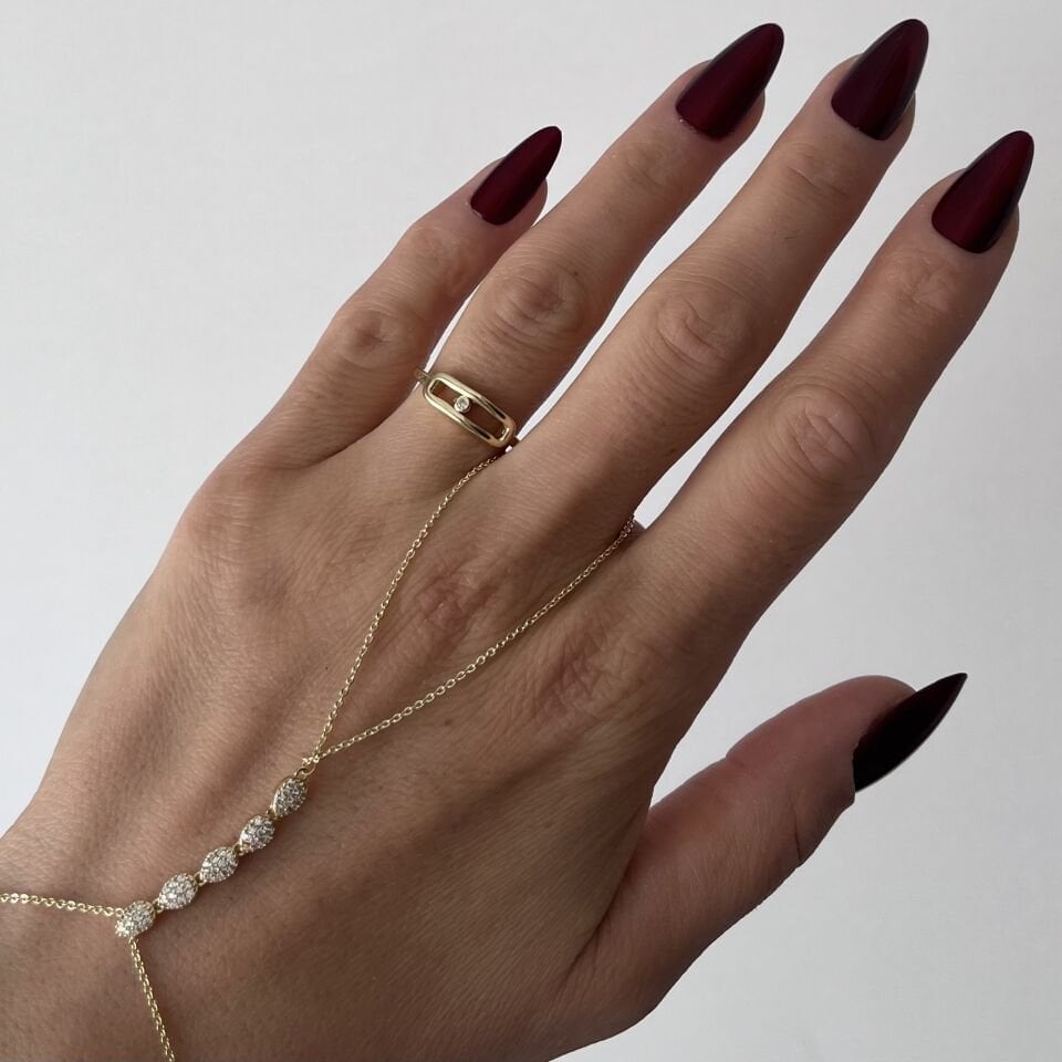 Vip Minimal Taşlı Ayarlanabilir Yüzük