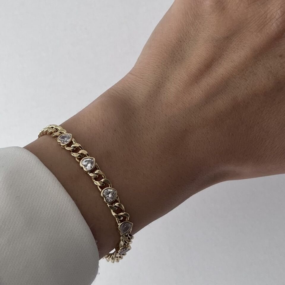 Taşlı Kalpli Xuping Bileklik