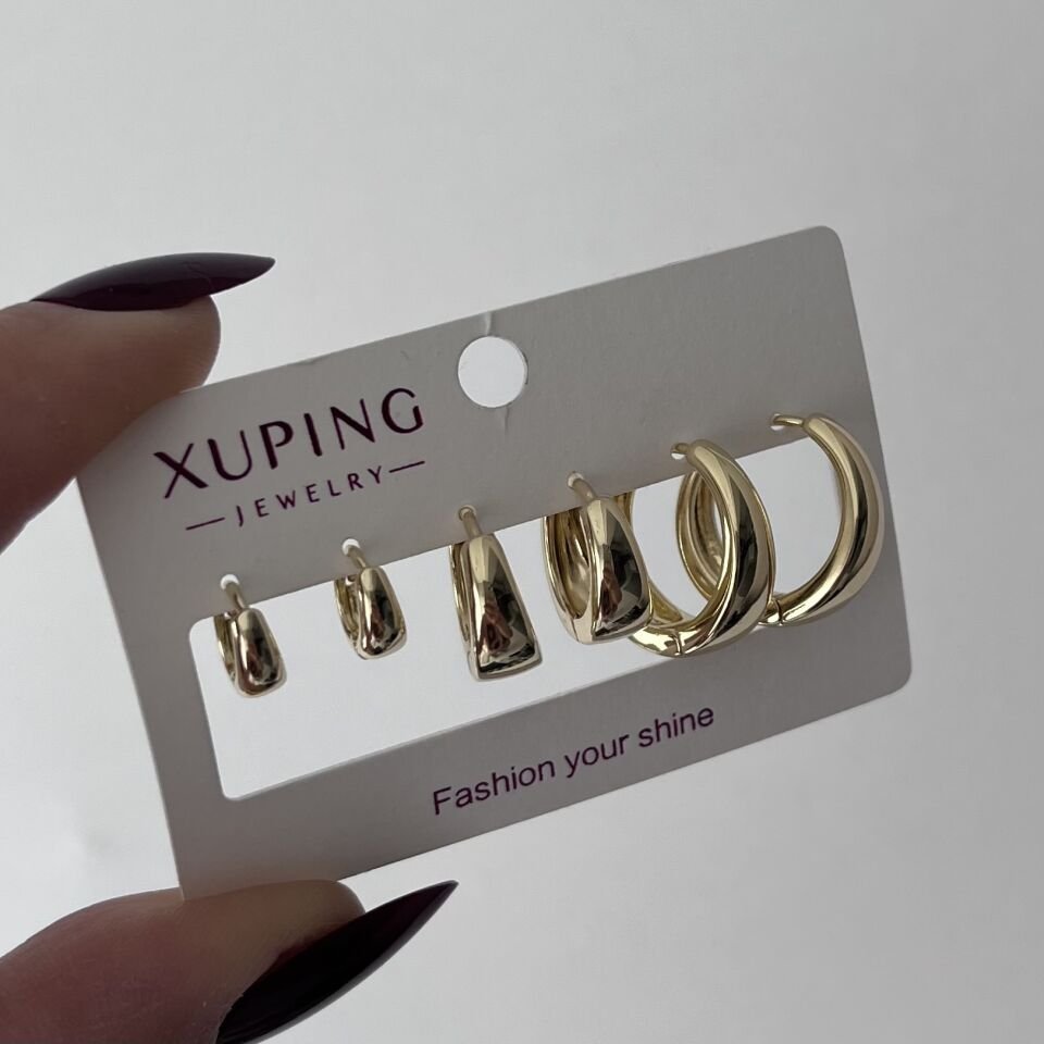 Xuping Üçlü Halka Set Küpe