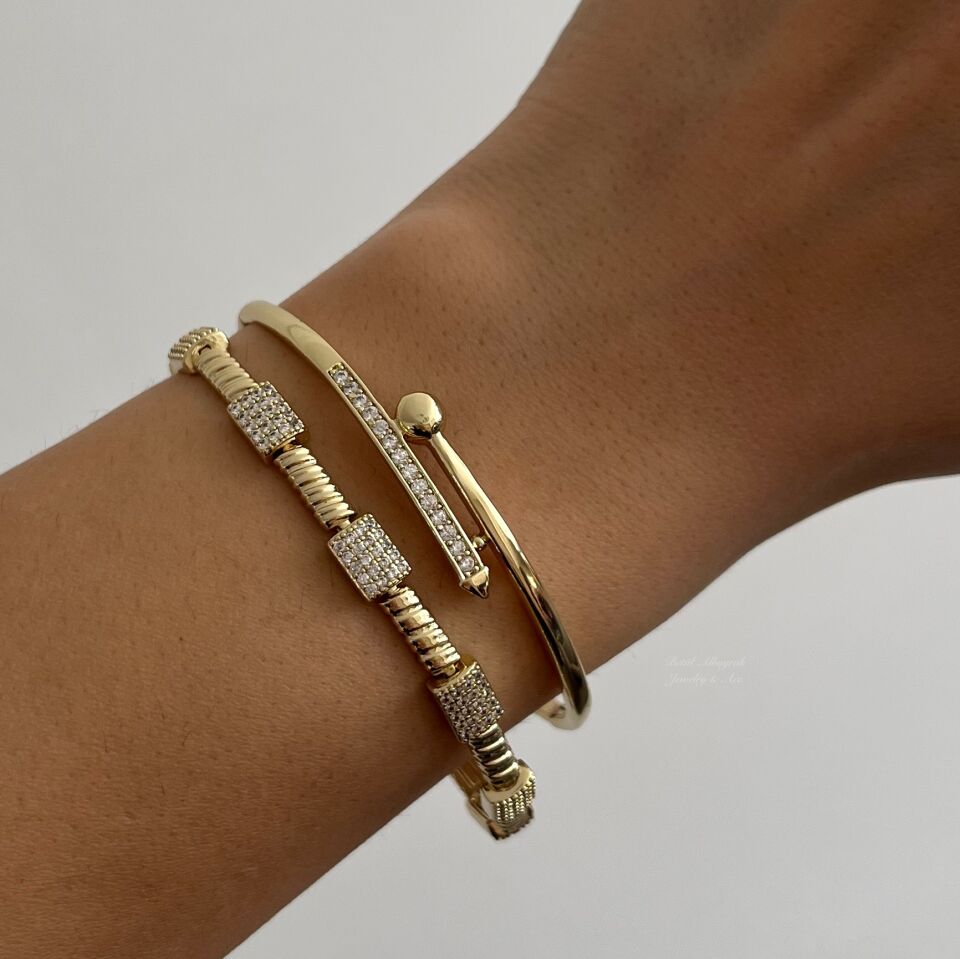 Dikdörtgen Taşlı Desenli Xuping Bileklik