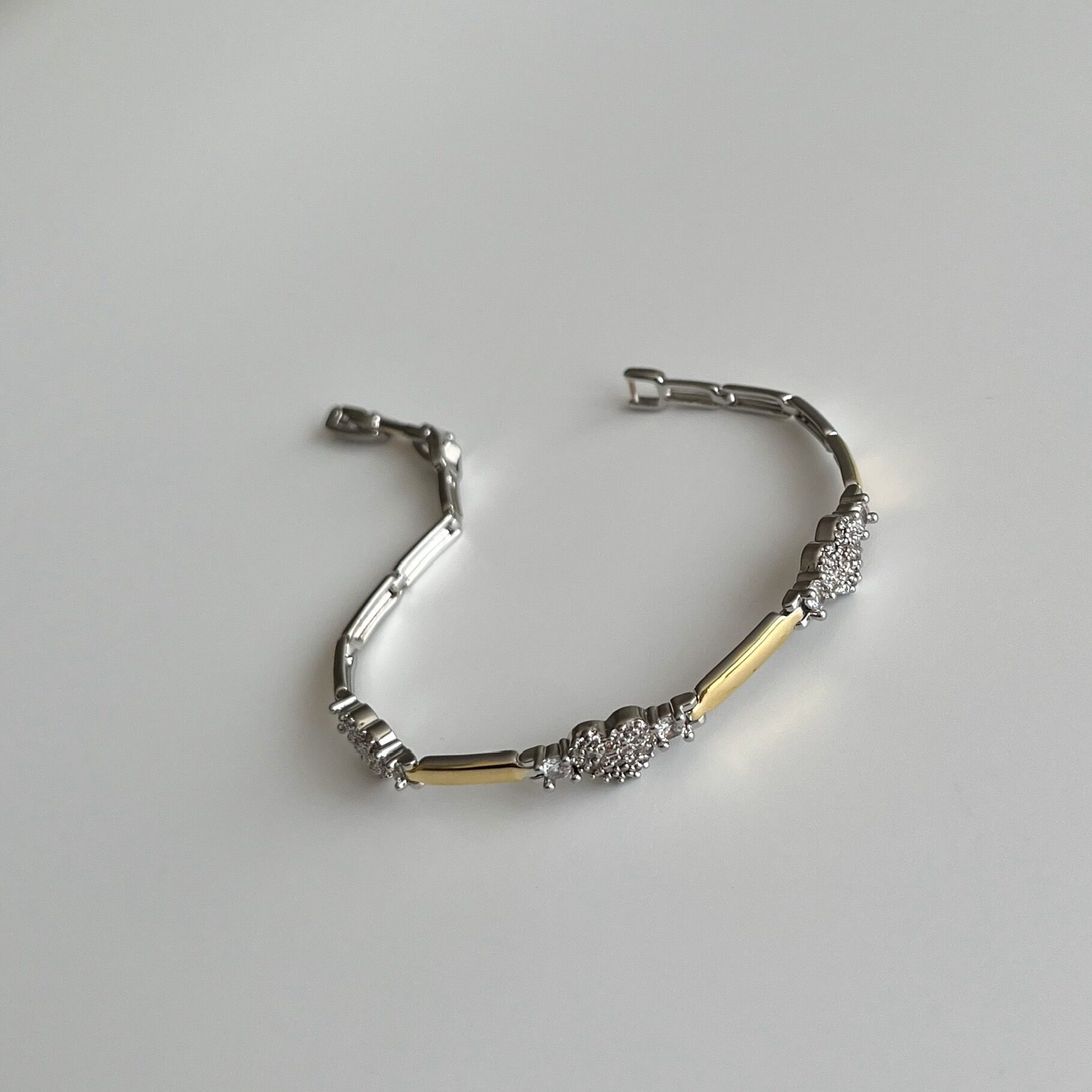 Altın Kaplama Mix Taşlı Kalp Bileklik