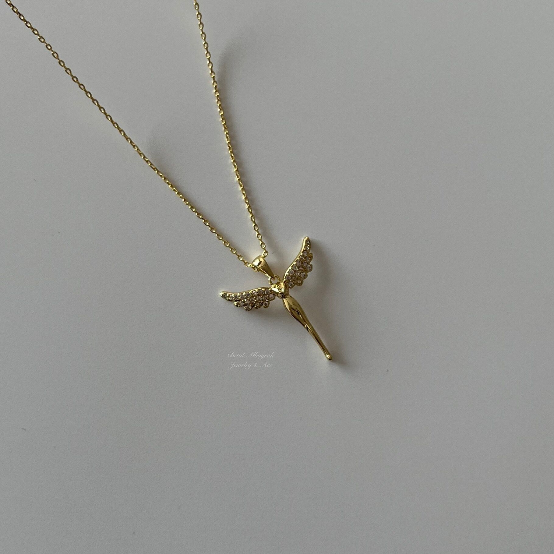 Altın Kaplama Taşlı Melek Kolye