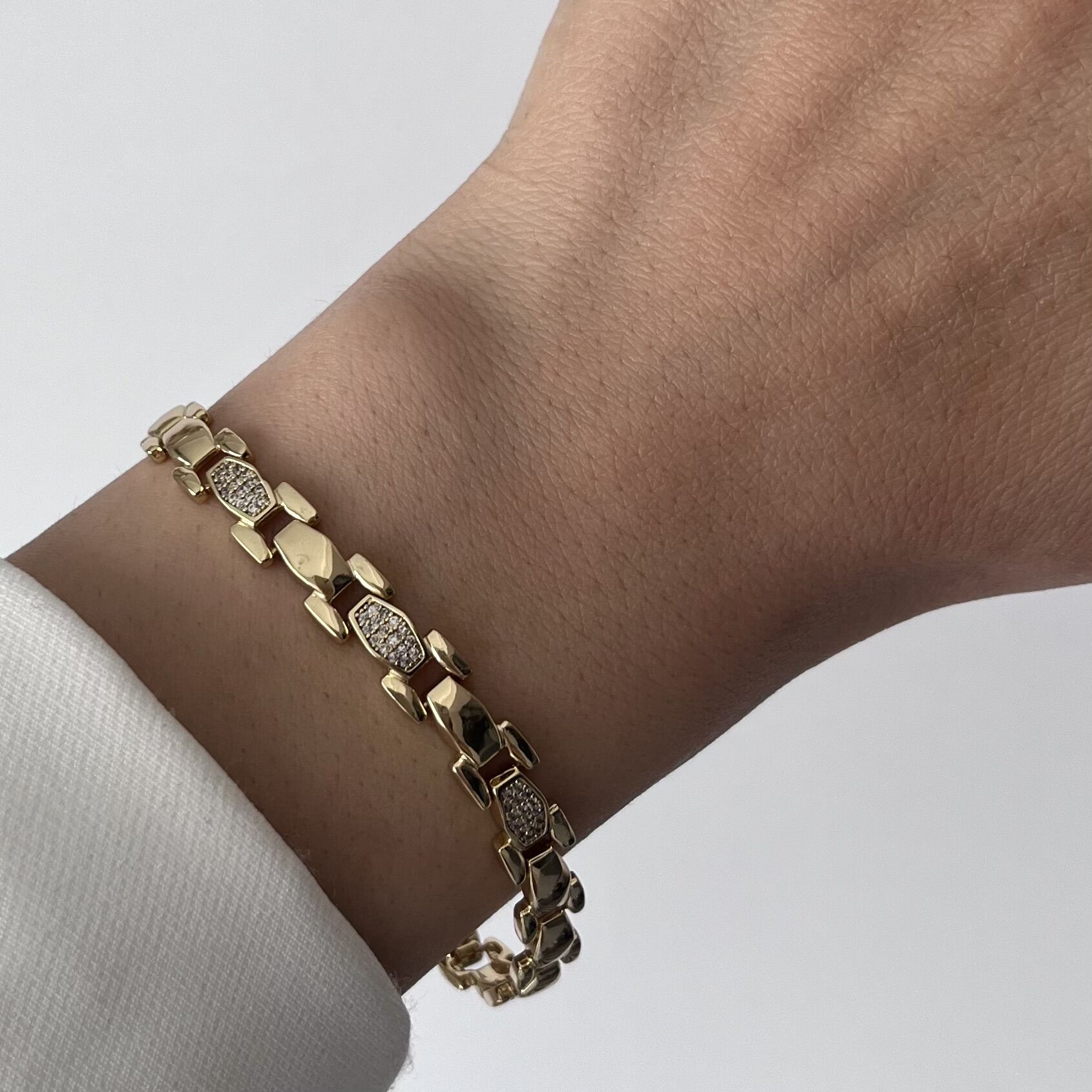 Dikdörtgen Taşlı Kalın Xuping Bileklik