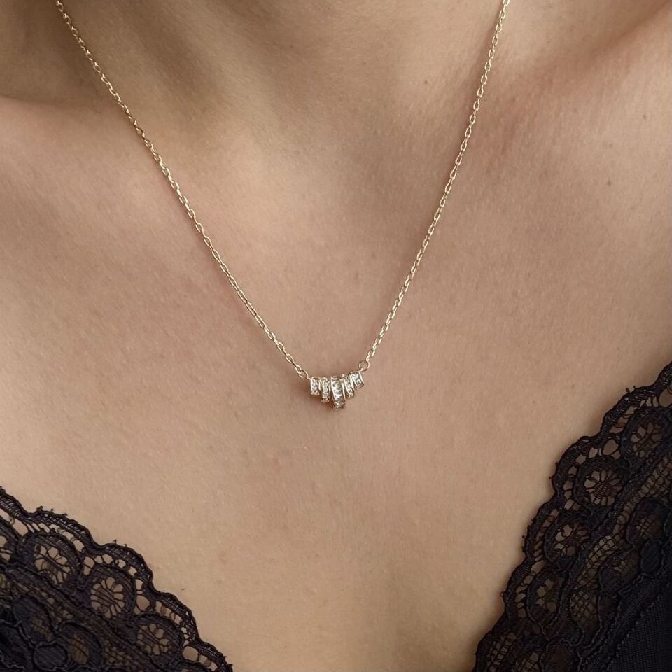 Minimal Baget Taşlı Xuping Kolye