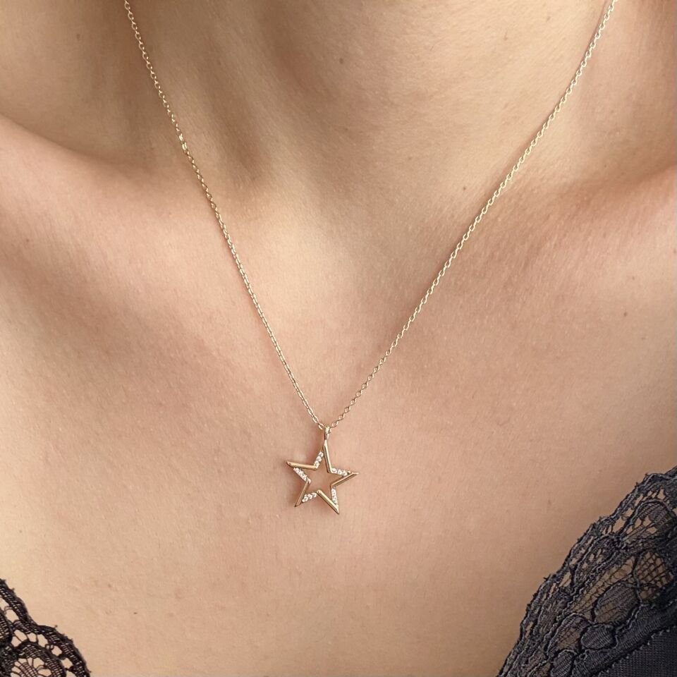 Taşlı Yıldız Xuping Kolye