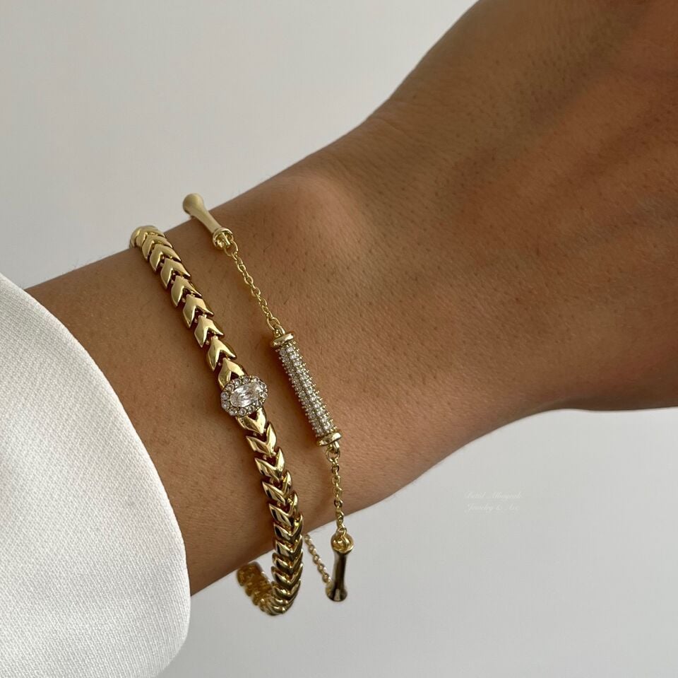 Oval Taşlı V Model Xuping Bileklik