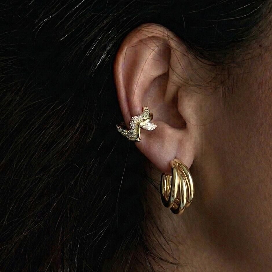 Vip Markiz Kesim Taşlı Earcuff