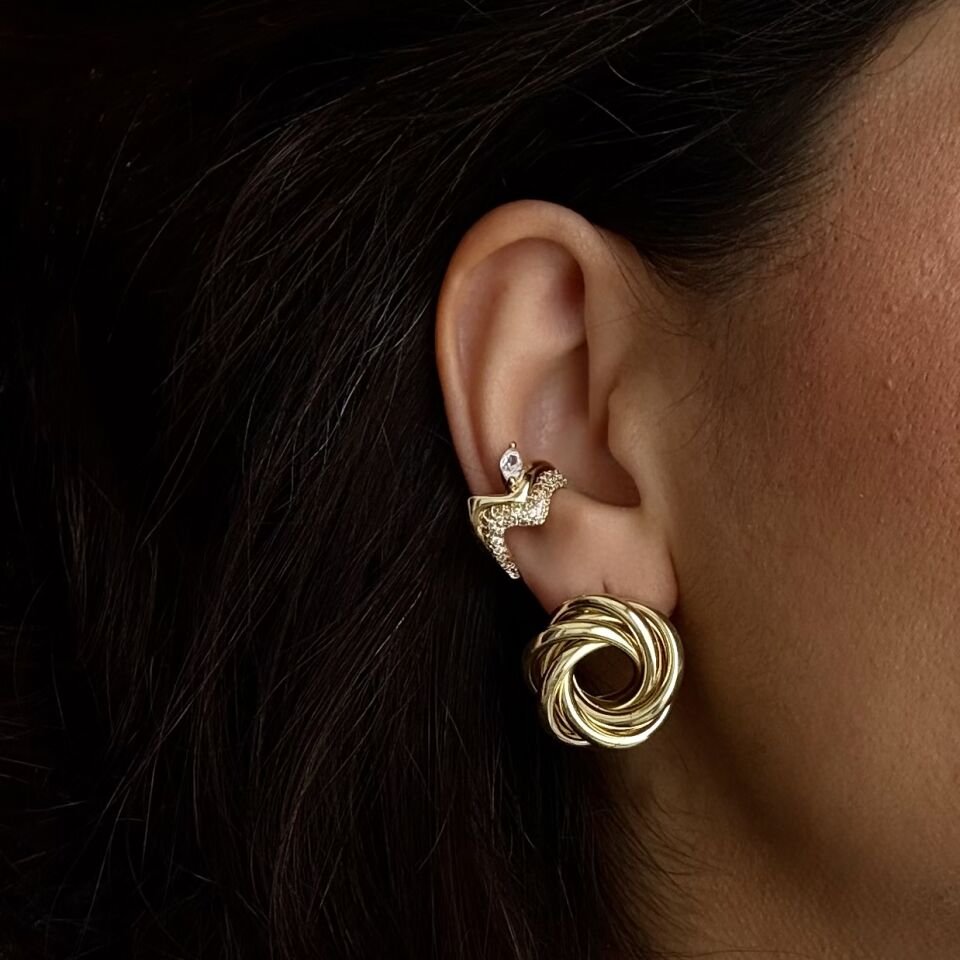 Vip Markiz Kesim Taşlı Earcuff