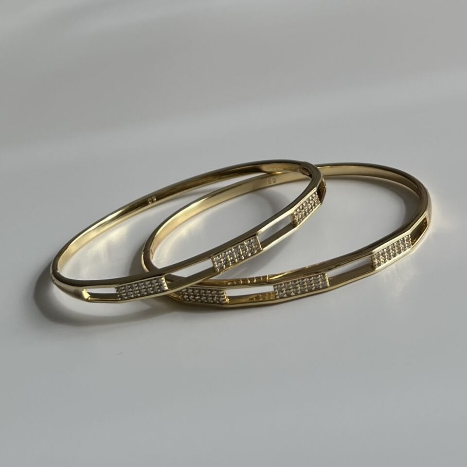 Dikdörtgen Taşlı Xuping Kelepçe Bileklik