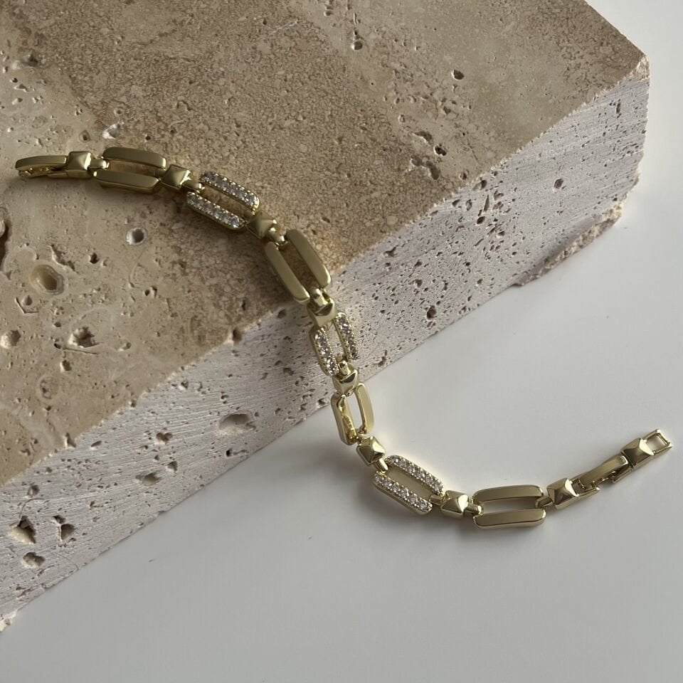 Kalın Dikdörtgen Taşlı Xuping Bileklik