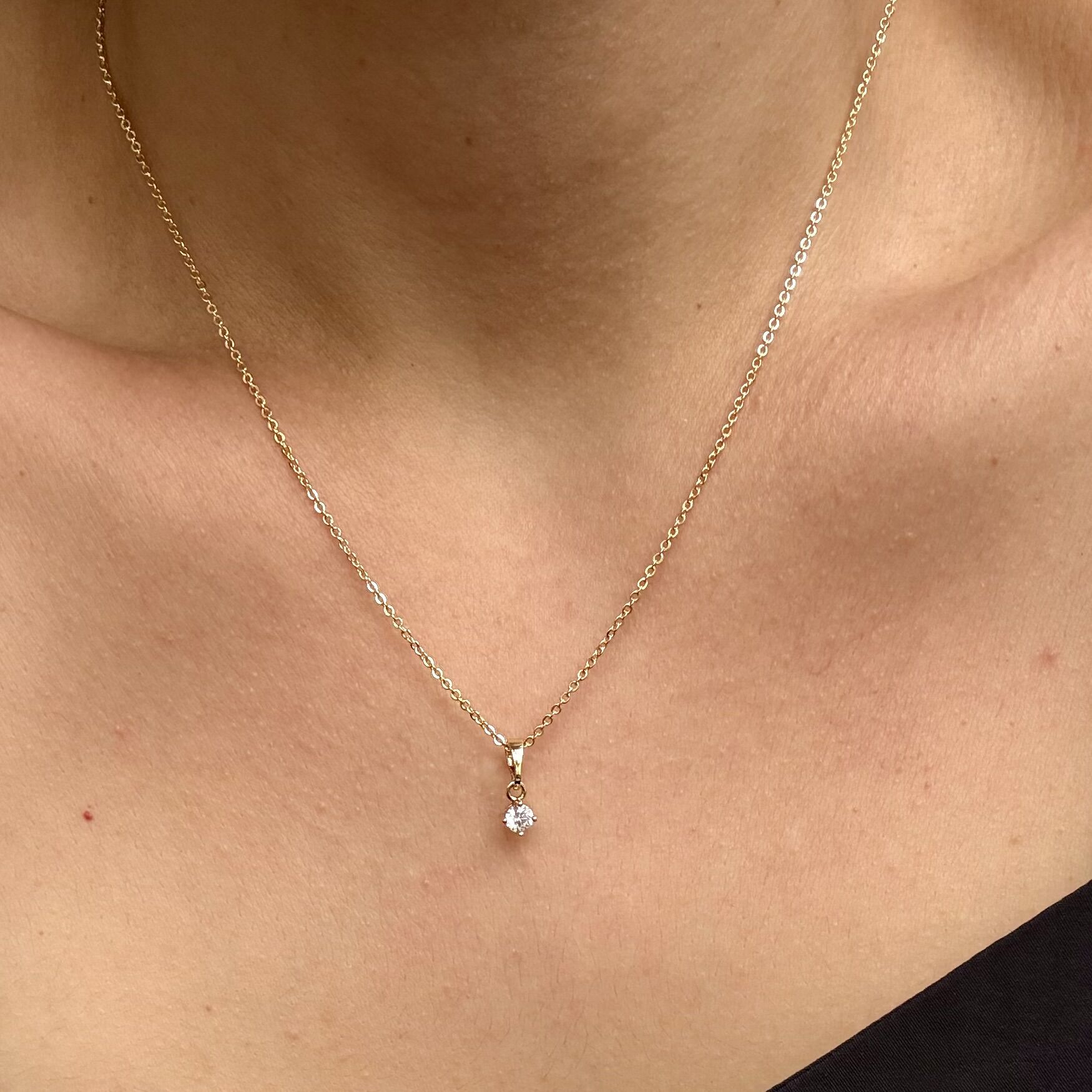 Minimal Taşlı Xuping Kolye