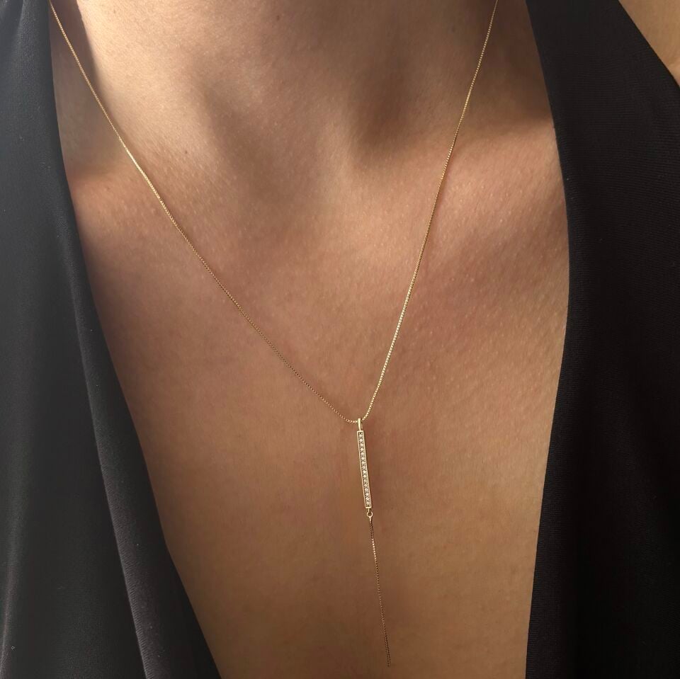 Taşlı Xuping Y Model Kolye