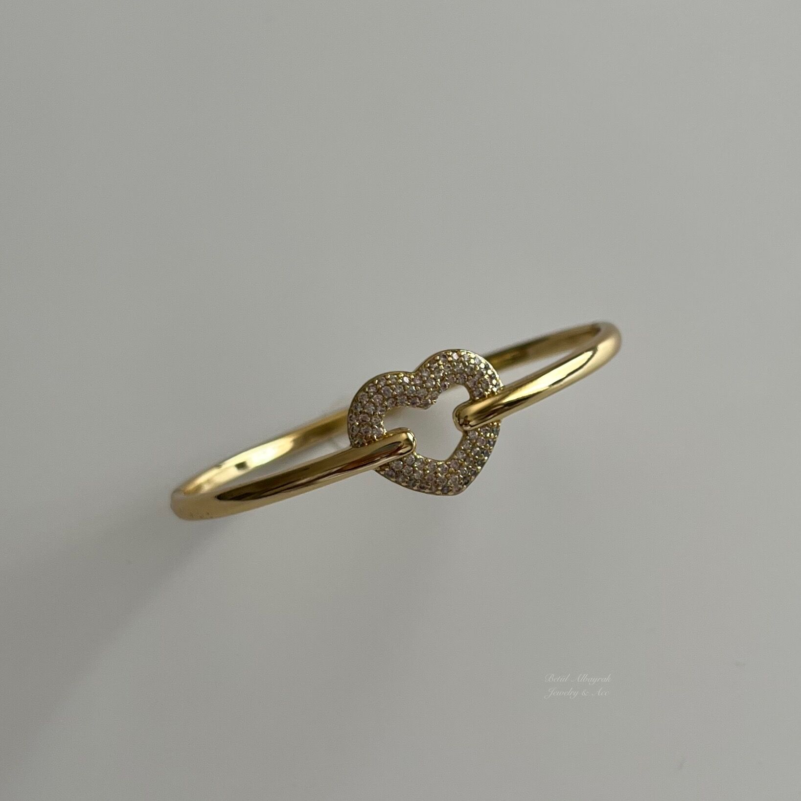 Taşlı Kalp Xuping Kelepçe Bileklik